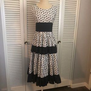 Vintage 1950s PINUP Novelty Rooster Dress  Swing circle skirt M